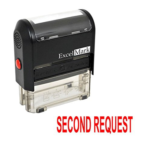 SECOND REQUEST Self Inking Rubber Stamp 42A1539WEB-R Red Ink